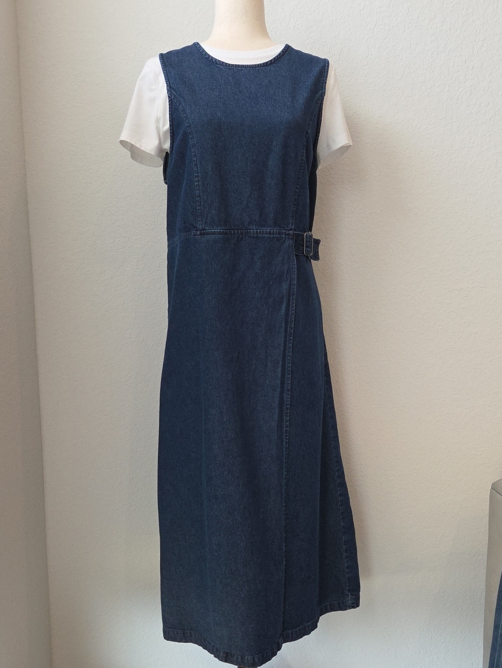 Vintage Premier International Sleeveless Denim Teacher Dress Fall Grandmacore